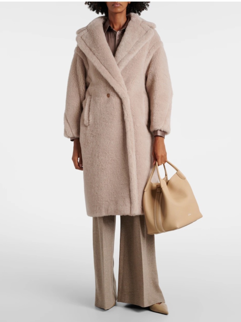 MAX MARA Alpaca-Wool-Silk Teddy Bear Coat